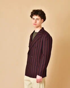 La Piscine Paris Veste en laine à rayures multicolore Ernesto*Homme Blousons & Vestes