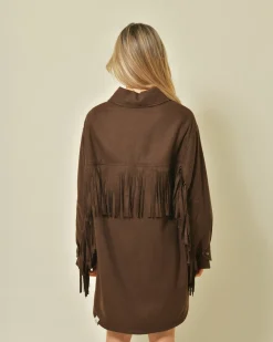 La Piscine Paris Veste en laine mélangée à franges T_Coat*Femme Blousons & Vestes