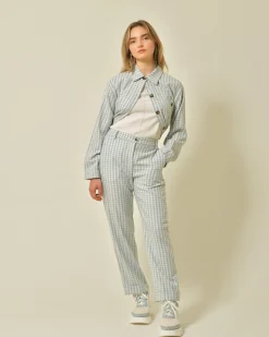 La Piscine Paris Veste en laine mélangée à imprimé vichy Diega*Femme Blousons & Vestes