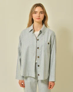 La Piscine Paris Veste en laine mélangée à imprimé vichy Diega*Femme Blousons & Vestes