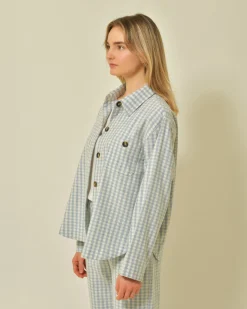 La Piscine Paris Veste en laine mélangée à imprimé vichy Diega*Femme Blousons & Vestes