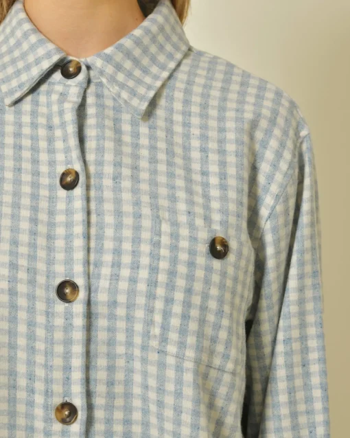 La Piscine Paris Veste en laine mélangée à imprimé vichy Diega*Femme Blousons & Vestes