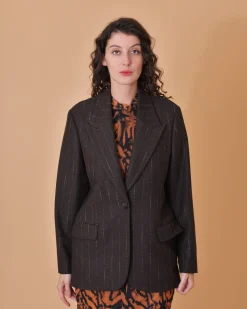 La Piscine Paris Veste en laine mélangée à rayures Chloé Stora*Femme Blousons & Vestes