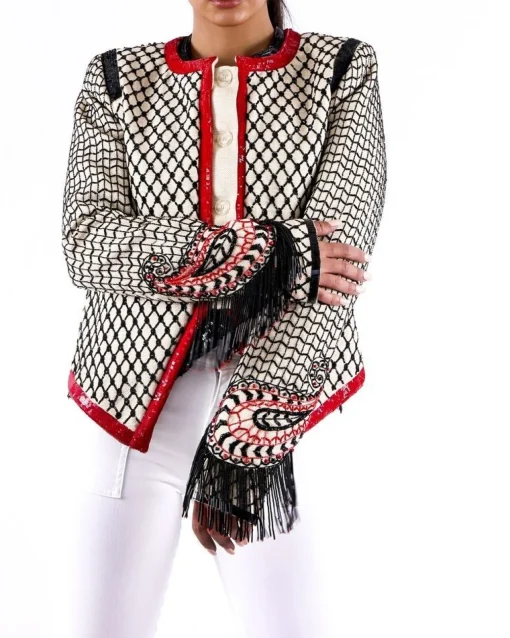 La Piscine Paris Veste en soie à broderies perles Just Cavalli*Femme Blousons & Vestes
