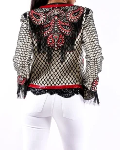 La Piscine Paris Veste en soie à broderies perles Just Cavalli*Femme Blousons & Vestes