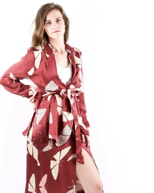 La Piscine Paris Veste en soie à motifs papillons Forte Forte*Femme Blousons & Vestes