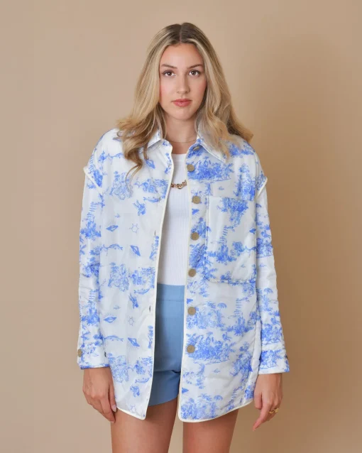 La Piscine Paris Veste en tissu imperméable à imprimé T_Coat*Femme Blousons & Vestes