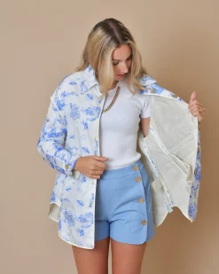 La Piscine Paris Veste en tissu imperméable à imprimé T_Coat*Femme Blousons & Vestes