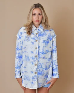 La Piscine Paris Veste en tissu imperméable à imprimé T_Coat*Femme Blousons & Vestes