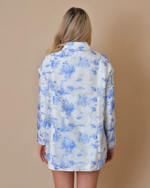 La Piscine Paris Veste en tissu imperméable à imprimé T_Coat*Femme Blousons & Vestes