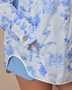 La Piscine Paris Veste en tissu imperméable à imprimé T_Coat*Femme Blousons & Vestes