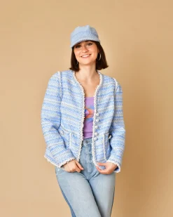 La Piscine Paris Veste en tweed à boutons perles Edward Achour*Femme Blousons & Vestes