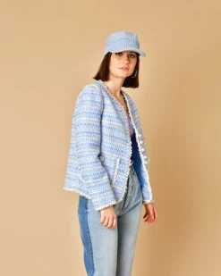 La Piscine Paris Veste en tweed à boutons perles Edward Achour*Femme Blousons & Vestes