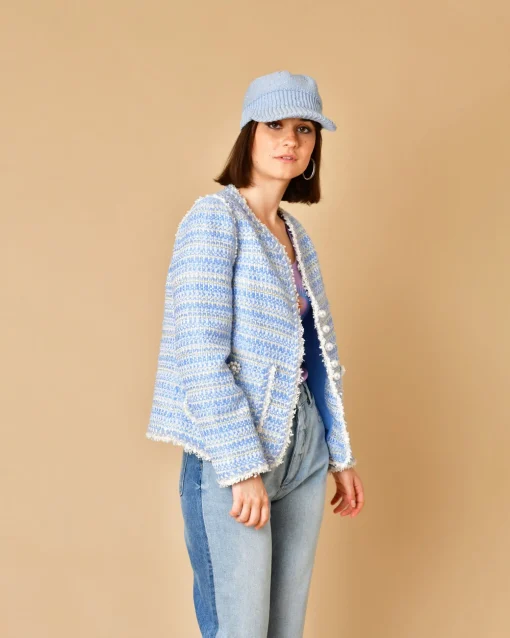 La Piscine Paris Veste en tweed à boutons perles Edward Achour*Femme Blousons & Vestes