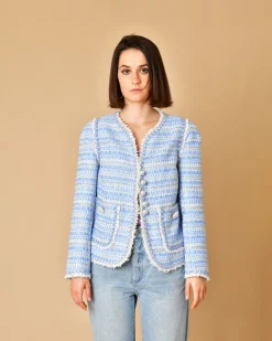 La Piscine Paris Veste en tweed à boutons perles Edward Achour*Femme Blousons & Vestes