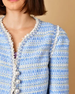 La Piscine Paris Veste en tweed à boutons perles Edward Achour*Femme Blousons & Vestes