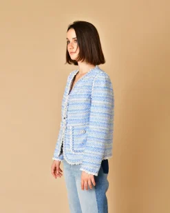 La Piscine Paris Veste en tweed à boutons perles Edward Achour*Femme Blousons & Vestes