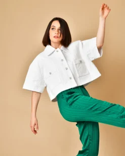 La Piscine Paris Veste en tweed à boutons strass Edward Achour*Femme Blousons & Vestes
