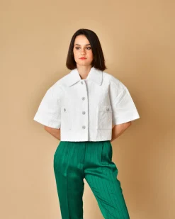 La Piscine Paris Veste en tweed à boutons strass Edward Achour*Femme Blousons & Vestes