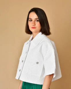 La Piscine Paris Veste en tweed à boutons strass Edward Achour*Femme Blousons & Vestes
