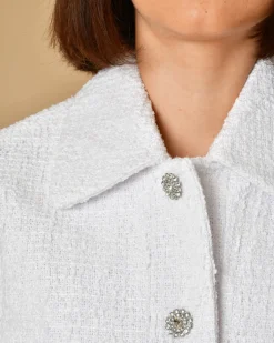 La Piscine Paris Veste en tweed à boutons strass Edward Achour*Femme Blousons & Vestes