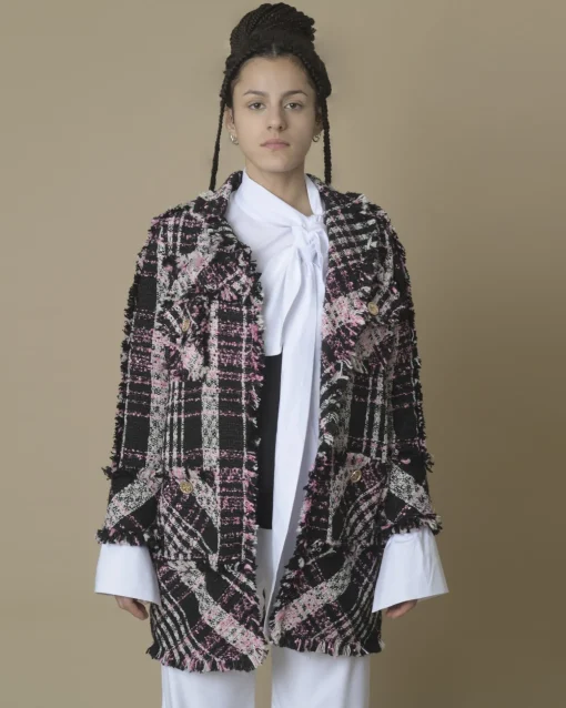 La Piscine Paris Veste en tweed e et rose Edward Achour*Femme Blousons & Vestes