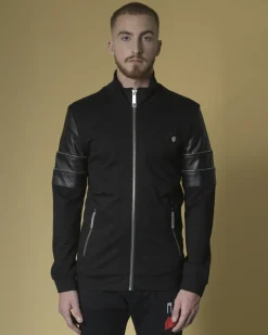La Piscine Paris Veste jogging à empiècements en cuir John Richmond*Homme Sportwear|Blousons & Vestes
