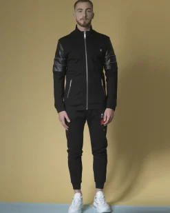 La Piscine Paris Veste jogging à empiècements en cuir John Richmond*Homme Sportwear|Blousons & Vestes