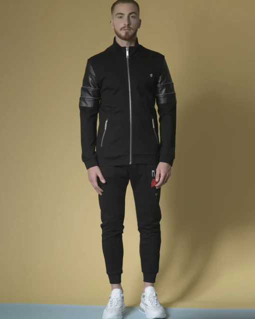La Piscine Paris Veste jogging à empiècements en cuir John Richmond*Homme Sportwear|Blousons & Vestes