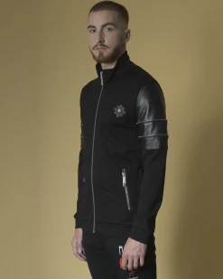 La Piscine Paris Veste jogging à empiècements en cuir John Richmond*Homme Sportwear|Blousons & Vestes