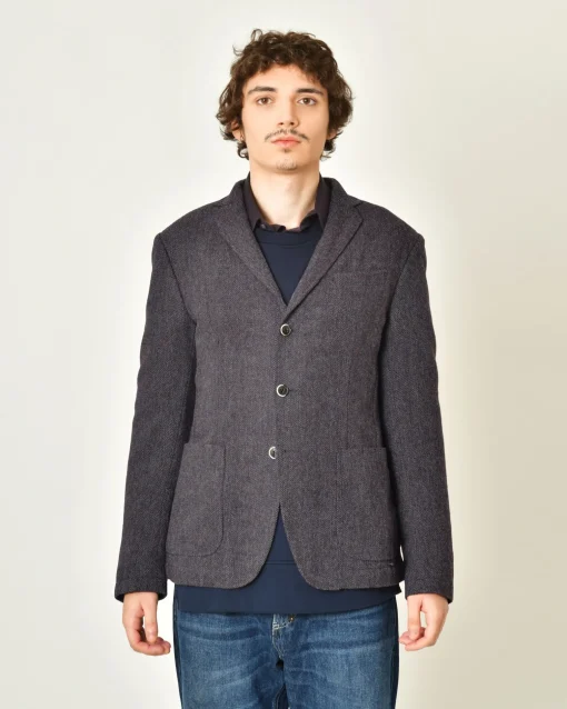 La Piscine Paris Veste laine vierge à imprimé chevron Roda*Homme Blousons & Vestes