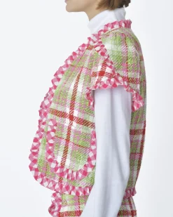 La Piscine Paris Veste manches courtes d'ensemble tartan Edward Achour*Femme Blousons & Vestes