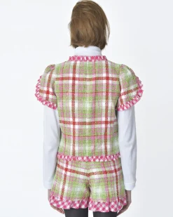 La Piscine Paris Veste manches courtes d'ensemble tartan Edward Achour*Femme Blousons & Vestes