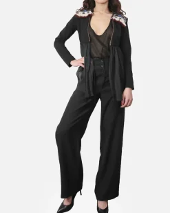 La Piscine Paris Veste à empiècement mousseline drapé & broderies ethniques Jijil*Femme Blousons & Vestes