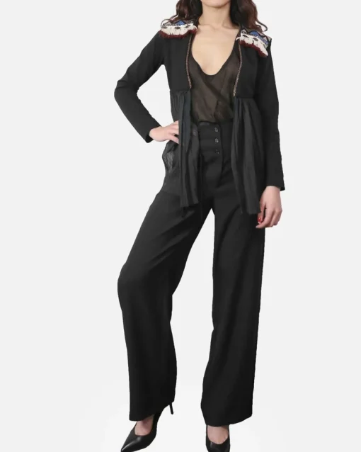 La Piscine Paris Veste à empiècement mousseline drapé & broderies ethniques Jijil*Femme Blousons & Vestes