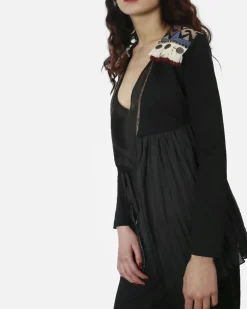 La Piscine Paris Veste à empiècement mousseline drapé & broderies ethniques Jijil*Femme Blousons & Vestes