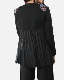La Piscine Paris Veste à empiècement mousseline drapé & broderies ethniques Jijil*Femme Blousons & Vestes