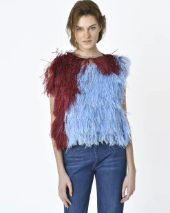 La Piscine Paris Veste sans manches à plumes Maison Pere*Femme Blousons & Vestes