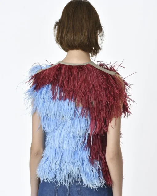 La Piscine Paris Veste sans manches à plumes Maison Pere*Femme Blousons & Vestes