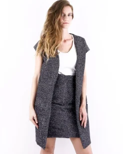 La Piscine Paris Veste sans manches en lurex argent Momoni*Femme Blousons & Vestes