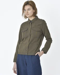 La Piscine Paris Veste type chemise à rayures Chloe Stora*Femme Blousons & Vestes
