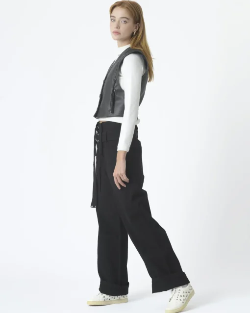 La Piscine Paris Veston sans manches en cuir McQ Alexander McQueen*Femme Blousons & Vestes